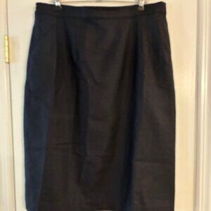 Vtg Amanda Smith Women's Navy Blue 100% Wool Lined Midi Straight Skirt Size 18